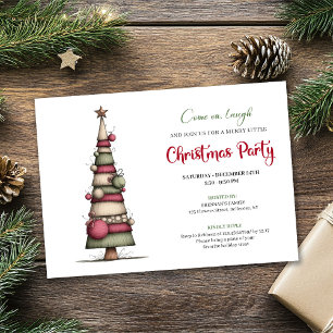 Grillige boom leuke moderne kerstviering kaart
