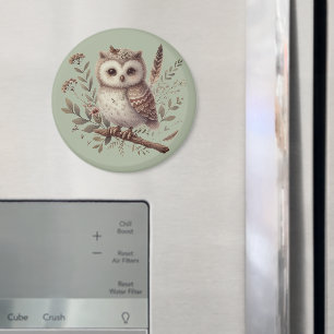 Grillige Bosuil Botanische Illustratie Magneet