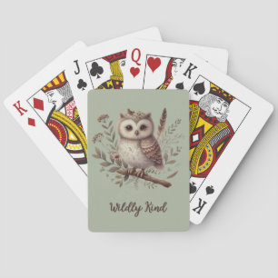 Grillige Bosuil Botanische Illustratie Pokerkaarten