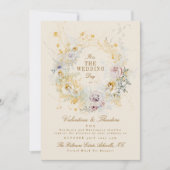 grillige botanische krans romantische bruiloft boh kaart (Voorkant)