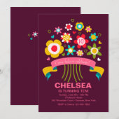 grillige bouquet-uitnodiging kaart (Voorkant / Achterkant)