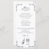 grillige bruiloft menu (Voorkant / Achterkant)