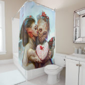 grillige buitenaardse Romance Douchegordijn (In situ)