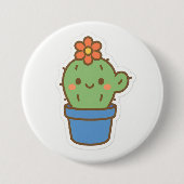 grillige cactus ronde button 7,6 cm (Voorkant)