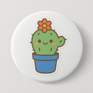 grillige cactus ronde button 7,6 cm