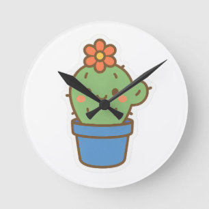 grillige cactus ronde klok