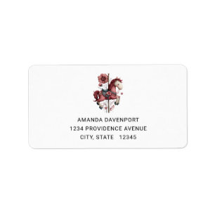 Grillige Carrousel Paard Afbeelding Adres Etiket