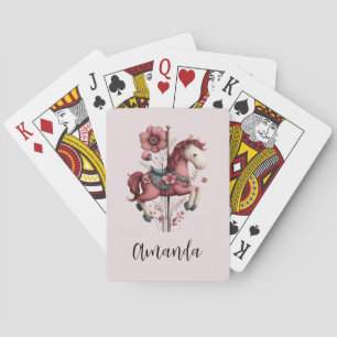 Grillige Carrousel Paard Afbeelding Pokerkaarten
