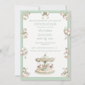 grillige carrousel salie groen Baby shower Kaart (Voorkant)