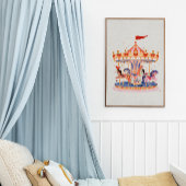 grillige  carrousel Waterverf Perfect Poster
