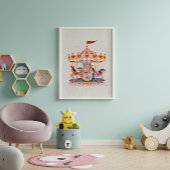 grillige  carrousel Waterverf Perfect Poster