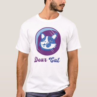 Grillige Cartoonkat Grafisch - Charmerend Blauw T-shirt