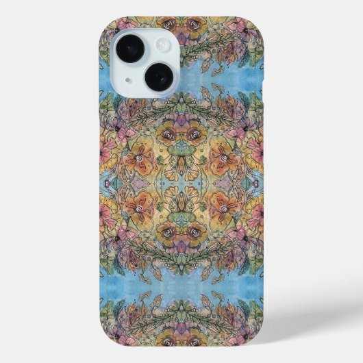 grillige chique bloementuin Waterverf schilderij Case-Mate iPhone Case (Achterkant)