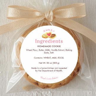 Grillige Cookies Bakkerij Ingrediënt Ronde Sticker