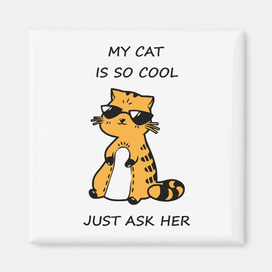 grillige coole kat magneet (Voorkant)