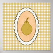Grillige Coquette Peer met Gingham Achtergrond Poster (Voorkant)