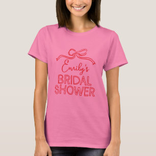 Grillige coquette strikkende knoop bruiloftsshower t-shirt