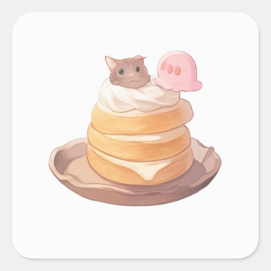 grillige creatieve kunst vierkante sticker (Voorkant)