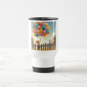 Grillige/cute ballonmeisjeskunst reisbeker