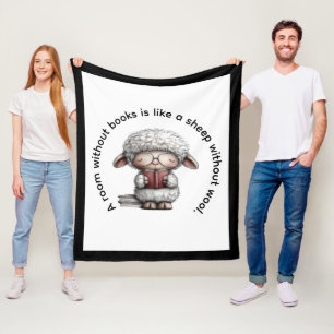 Grillige Cute Schapen Lezen een Boek Fleece Deken