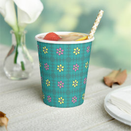 grillige daisy bloemmotief picknick drink kind papieren bekers