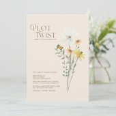 grillige daisy plot twist bruiloft save the date (Staand voorkant)