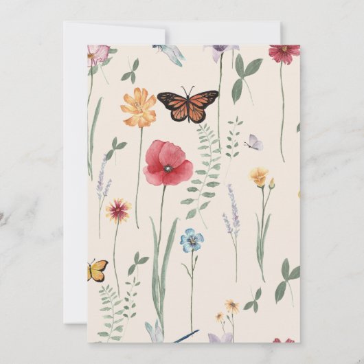 grillige daisy plot twist bruiloft save the date (Achterkant)
