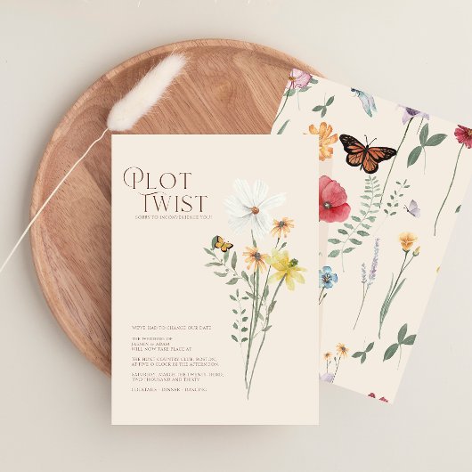grillige daisy plot twist bruiloft save the date