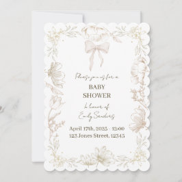 Grillige Delfts Bloem Baby Shower Uitnodiging