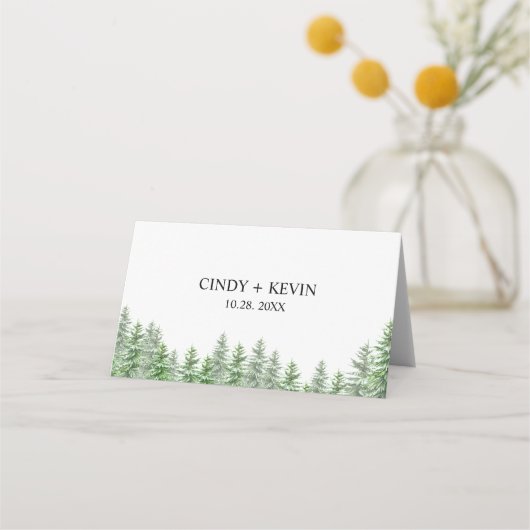 grillige dennenboom bos bruiloft (Achterkant)