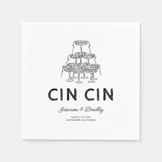 grillige doedel bruiloft servet (Voorkant)