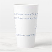 grillige doedel frans blauw bruiloft latte mok (Voorkant)