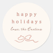 grillige doedel kerstboog ronde sticker (Voorkant)