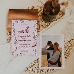 grillige doodle   Italiaanse Engagement Party Kaart