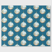 grillige drijfhout kerstbal cadeaupapier (Vlak)