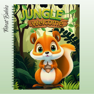 Grillige Eekhoorn Dier Cartoon Grafisch Bos🐿 Notitieboek