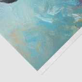 Grillige Eend in Blauwe Kap Decoupage Tissuepapier (Detail)