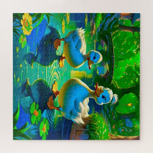 grillige eendenvijver legpuzzel (Horizontaal)