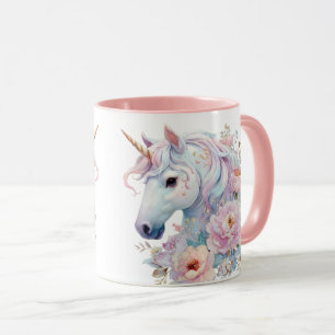 Grillige Eenhoorn Pastel Bloemaccenten Mok