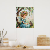 Grillige Fee- en Egeltuin Muurkunst Poster (Keuken)