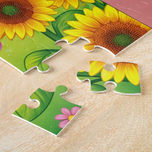 GRILLIGE "FEE EN ZONNEBLOEMEN" PUZZEL LEGPUZZEL (Zijkant)