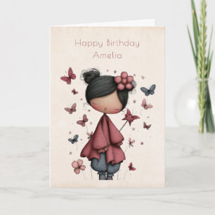 Grillige Fee Pop Retro Cute Verjaardag Kaart