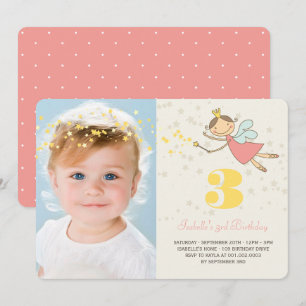 Grillige Feeen Prinses Meisje Verjaardagsfeest Fot Kaart