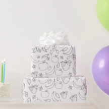 Grillige Fruit Doodle Inpakpapier