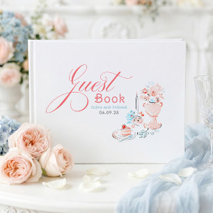 Grillige Funky Bloemige Excentrieke Handgetekende  Gastenboek
