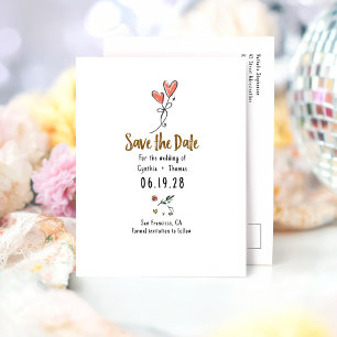 grillige funky hand getekend save the date aankondigingskaart