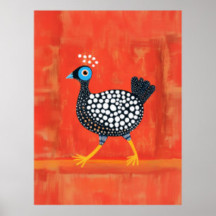 Grillige Geklekte Parelhoen Poster