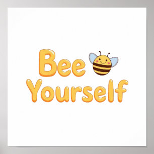 Grillige Gele Hommel en Citaat Poster