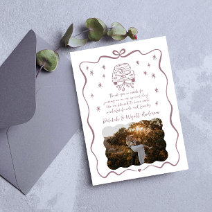 grillige geloften handgetekende doedel bedankkaart