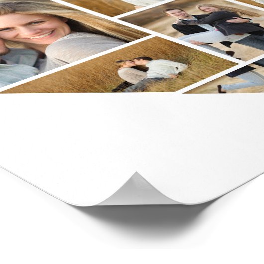 Grillige gepersonaliseerde hart liefde foto collag poster (Hoek)